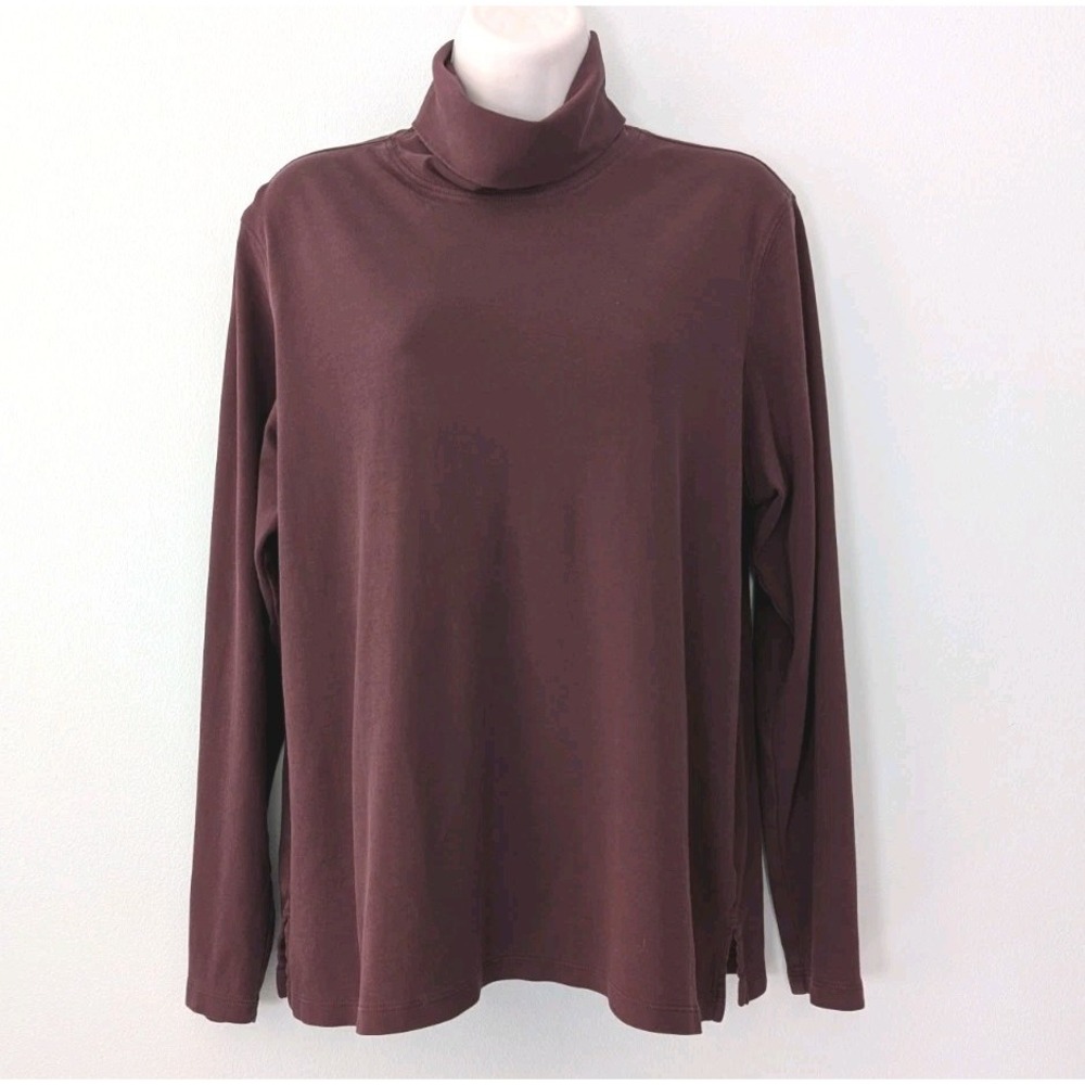 Peruvian Connection Turtleneck Purple XL Pima Cotton Cozy Soft Layering Stretch